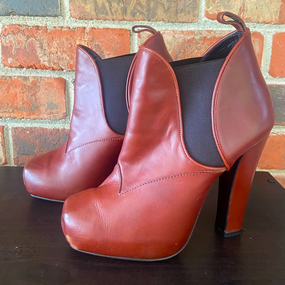 Proenza Schouler leather bootie heels 39